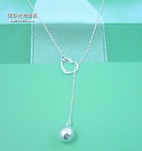 Tiffany (Tiffany), los contadores con el collar de la sección de plata de ley 925 bolas en forma de corazón (caja de regalo)