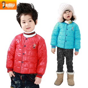  反季聪明仔童装冬装儿童羽绒服内胆双面穿中大男童羽