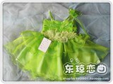 【多可爱09新款】2608绿色儿童公主裙、儿童婚纱2-8岁