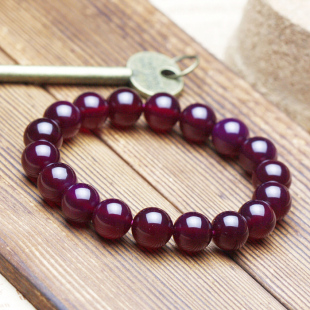  淘金币 天然精美巴西玫瑰红玛瑙手链 水晶饰品 女士礼物 爱神石