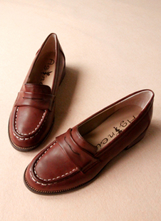  正品女鞋韩国代购新款外单复古做旧 英伦巴洛克风平底鞋 单鞋