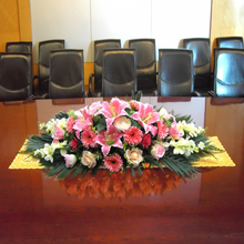 会议桌花 台花 仿真花假花绢花演讲摆设塑料花 办公室装饰花套装