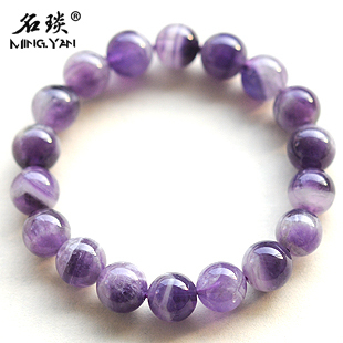  名琰正品 梦幻紫水晶手链10mm  雪山纹路 梦幻般的感觉