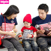 Korean version of the 2013 summer family portrait Family fitted short-sleeved T-shirt a three mother and daughter loaded all home improvement
