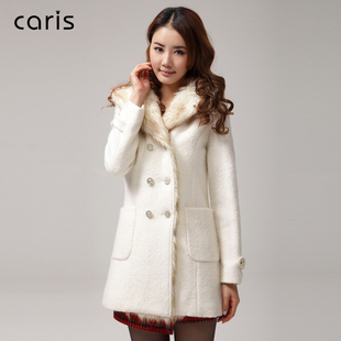  Caris 秋冬新款呢子大衣韩版毛呢外套修身加厚呢大衣女中长款