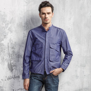  斯波帝卡薄款SPORTICA直筒型水洗无领棉质男装夹克  272720