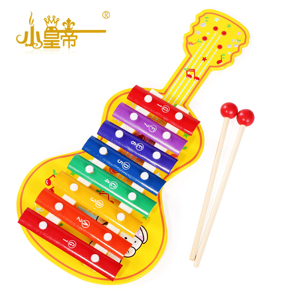 小皇帝木制铝片八音手敲琴 儿童早教益智玩具