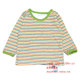 外贸出口彩色条纹长袖t恤 绿色