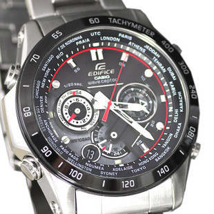  正品CASIO卡西欧手表 六局电波光能 金属指针男表EQW-M1000DB-1A