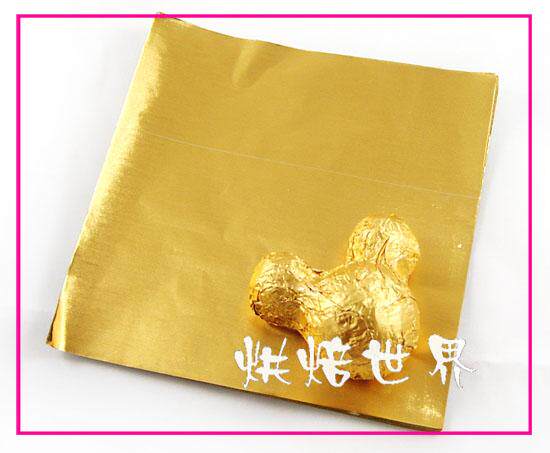烘培世界▆◣包装巧克力的金箔纸 金莎箔纸 10张