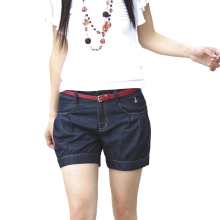 &ldquo;花生&rdquo;2012新款夏装小熊灯笼韩版显瘦卷边牛仔短裤潮夏季女裤薄