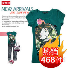 满百包邮！ZARA镜面女郎/夏款加大码女装圆领短袖T恤打底衫●ST17