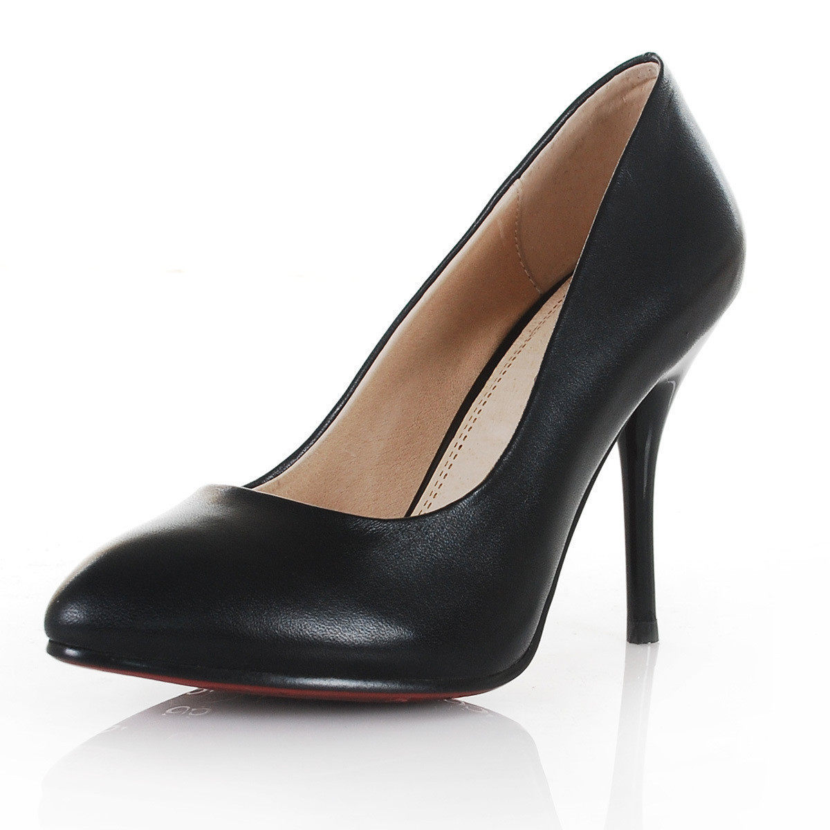 <em>安依卓</em> 2012春款<em>女鞋</em>单鞋牛皮高跟鞋 真皮黑色