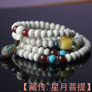  诚缘堂原创星月菩提子绿松石108颗佛珠念珠手串手链新年礼物创意