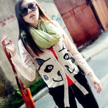 as安都2012 新款女装 奇趣熊猫印花针织开衫 wh11107