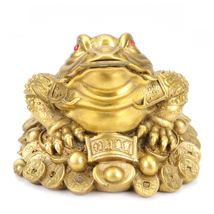  泰山聚贤阁 开光铜金蟾 风水摆件招财旺财家居风水吉祥物必备瑞兽