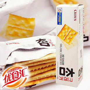  韩国进口食品CROWN可拉奥太口咸味饼干低卡路里无糖56g/80g