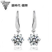 品牌特卖 热卖银时代饰品 925纯银耳环 韩国 锆石耳坠 结婚耳饰女