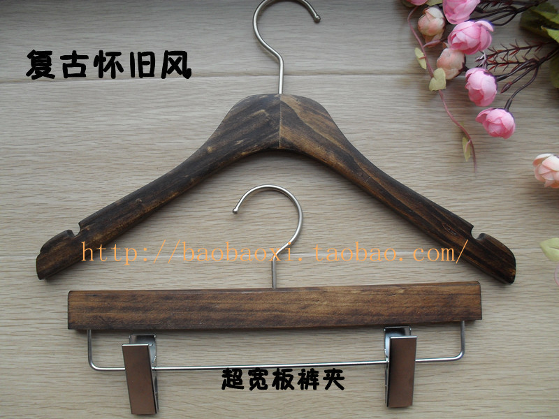 Retro man 's suit coat hanger Retro Paint Wood pants folder Clothing racks Windbreaker coat hanger photograph prop coat hangerin the Business/Office Furniture , Clothing store furniture , Hanger category - from Buy2taobao.com to provide professional Taobao agent buy service