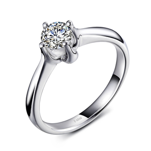  恒久之星 18K白金27分VVS 钻戒钻石戒指女戒 结婚戒指裸钻