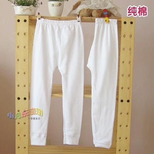 外贸 春秋款 儿童秋裤纯棉 纯白色 男女童棉毛裤 普通厚度 100%棉-淘宝网