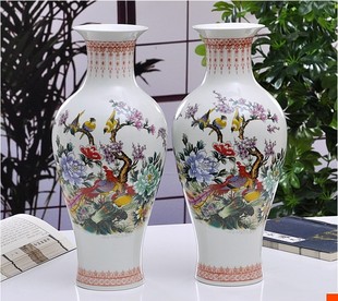 景德镇陶瓷器花瓶，中式摆件插花器大瓷瓶简约家居，工艺品装饰品博古