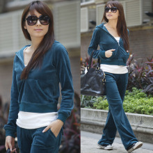2011秋款新品原单正品套装 天鹅绒运动套装 休闲套装 女运动服