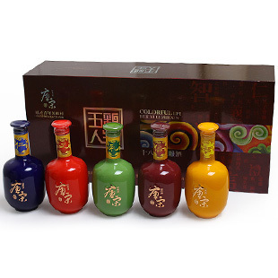  端午绍兴黄酒 唐宋十八年陈酿 五彩人生花雕酒礼盒150ml*5瓶 特价
