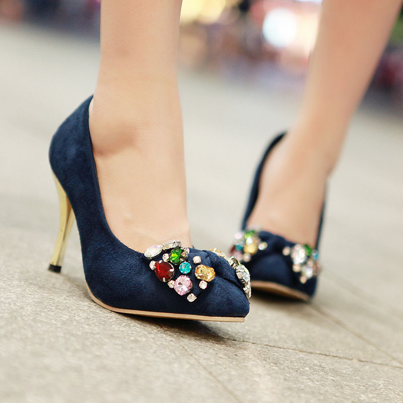 【tian_lun】超高细跟鞋彩色串珠蝴蝶结欧美时