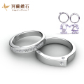 珂兰钻石 18K白金钻石情侣对戒求婚订婚结婚戒指18k金钻戒 我和你