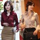 2012春装 新款女装韩版衬衫女长袖OL职业装 荷叶领 修身衬