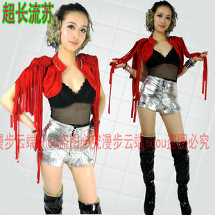 DS演出服/欧美范女王<em>长流苏搭配</em>帅气<em>马甲</em>/酒吧