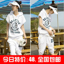 2012夏季T恤七分裤女装休闲运动服韩版运动套装女款春装休闲套装