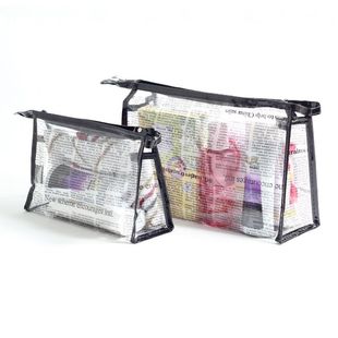  滨海旅游必备 英文字母透明化妆包 洗漱包 游泳内衣湿毛巾袋