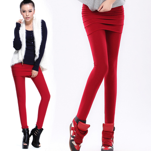  奕悦尔新款韩版显瘦打底裤 假两件打底裤裙裤 包臀打底裤 女 包邮