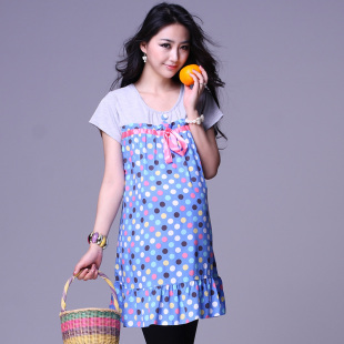 Oubuyanuo summer new fashion cotton short sleeve loose women maternity dresses skirts pot Po 253