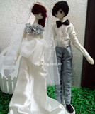 纯手工韩版婚车娃娃 婚庆娃娃 车头情侣娃娃 婚纱公仔 结婚礼物