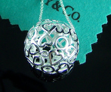 Tiffany (Tiffany) mostrador con el collar de bolas de sección hueca de plata 925 (caja de regalo)