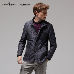  与狼共舞 春季新款 男士商务休闲纯色防风夹克外套351301691