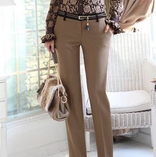  秋装新款直筒裤 女 显瘦 长裤 女 韩版 修身 配色正装裤