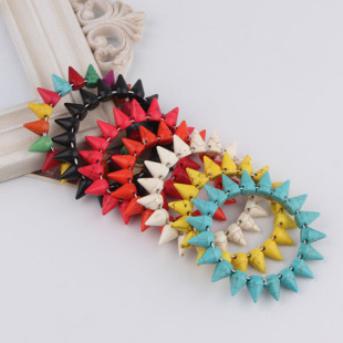  朋克铆钉手链 女 韩版 时尚 饰品 绿松石 天然 配饰 女