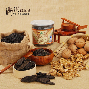  下单现磨尚川纯黑芝麻粉熟核桃粉制何首乌混和代餐粉固发乌发包邮