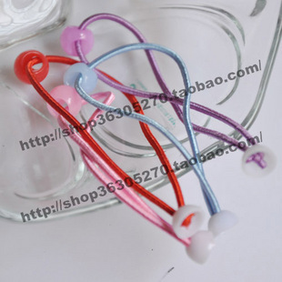  diy儿童饰品配件发圈发束发筋细橡皮筋小珠子带粘头