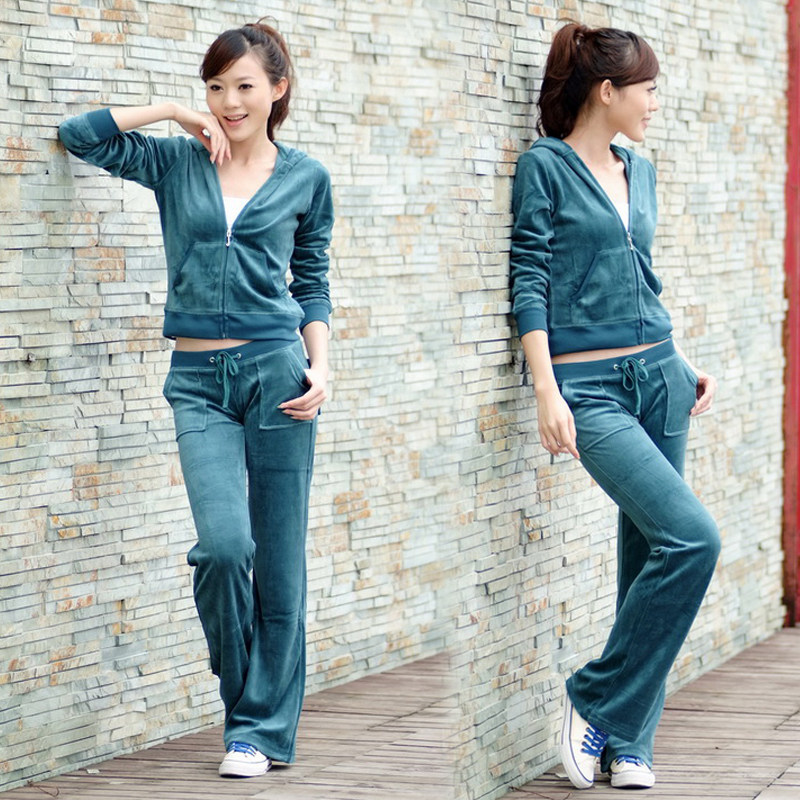 2012春夏装 韩版大码 二代升级版天鹅绒运动卫衣休闲套装女款