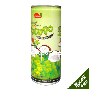  A02 韩国原装 吗哪富（可可葡萄椰果）果汁饮料240ml听装【250】