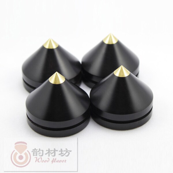 【韵材坊】T2 中号黄铜头顶级黑檀木避震脚钉 33mmX28mm 自粘型