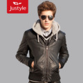 【Justyle】英伦秋冬季时尚精品魔力郎羊羔绒水洗皮衣