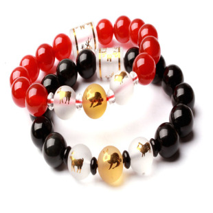  祥燕开光年吉祥物水晶红玛瑙猪兔羊亥卯未三奇青龙四神兽手链