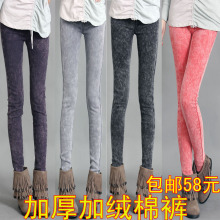 春秋打底裤 雪花裤小脚铅笔裤子 加厚加绒牛仔裤女 韩版潮棉裤