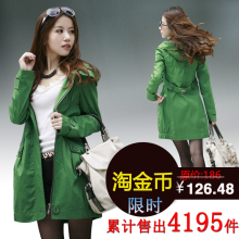 淘金币创意秀2012新款春装 女装外套韩版新品 休闲宽松风衣有大码
